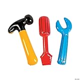 Fun Express Hammer, Screw Driver, and Wrench Inflatable Tool Set- Great for a Construction Party - Multicolour