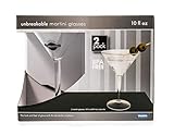 Camco Unbreakable Travel Martini Glass- 10 Ounce, Dishwasher Safe, BPA Free,  Perfect For Picnics, Cookouts, and The Beach - Set of 2 (43901)