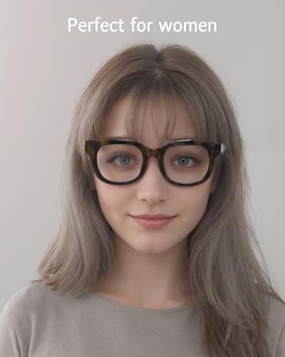 Image of ANRRI Blue Light Blocking Glasses for Women Oversized Blue Light Glasses Anti Eyestrain UV Protection Computer Eyeglasses