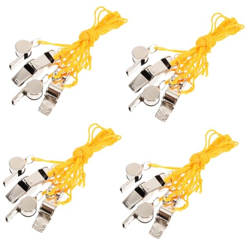 24 silbatos deportivos con cordón en acero inoxidable miniatura 1