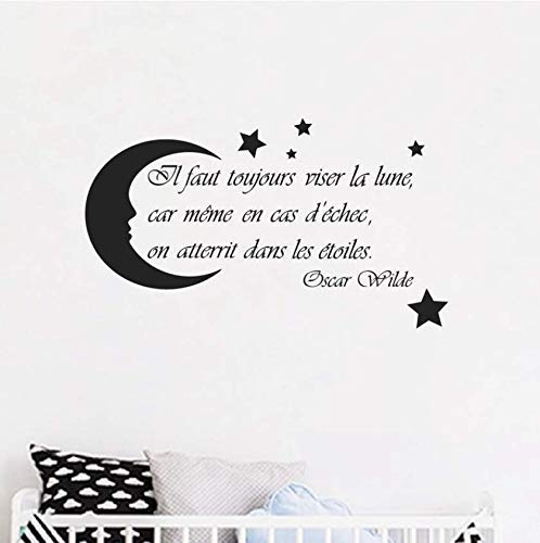 Pépinière Française Wall Art Applique Lune Étoile Citation Décoration, Vinyle Wall Sticker...