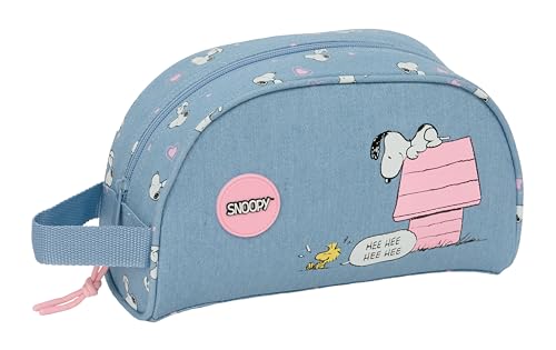 Snoopy - Neceser Grande Niño, Neceser Infantil, Adaptable a Carro, Ideal para Niños de 5 a 14 Años, Cómodo y Versátil, Calidad y Resistencia, 26x16x9 cm