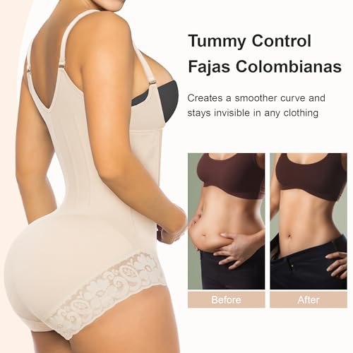 Image of SHAPERX Women's Fajas Colombianas Shapewear Tummy Control Body Shaper Girdles Post Surgery Compression Garment