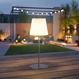 AMITHER Solar Table Lamp, RGB Color Changing, Rechargeable, Water-Resistant, Indoor Outdoor Lamp for Patio Garden Bedroom