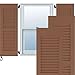 Ekena Millwork RW101LV18X77BTH Two Equal Louver Exterior Wood Shutters, 18"W x 77"H, Burnt Toffee