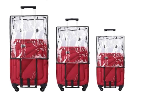 Image of Transparent Protective Zipper PVC Dust Proof Cover for Luggage /Suitcase Trolley Bags (Soft Luggage, 20+24+28 Inch Combo of 3)