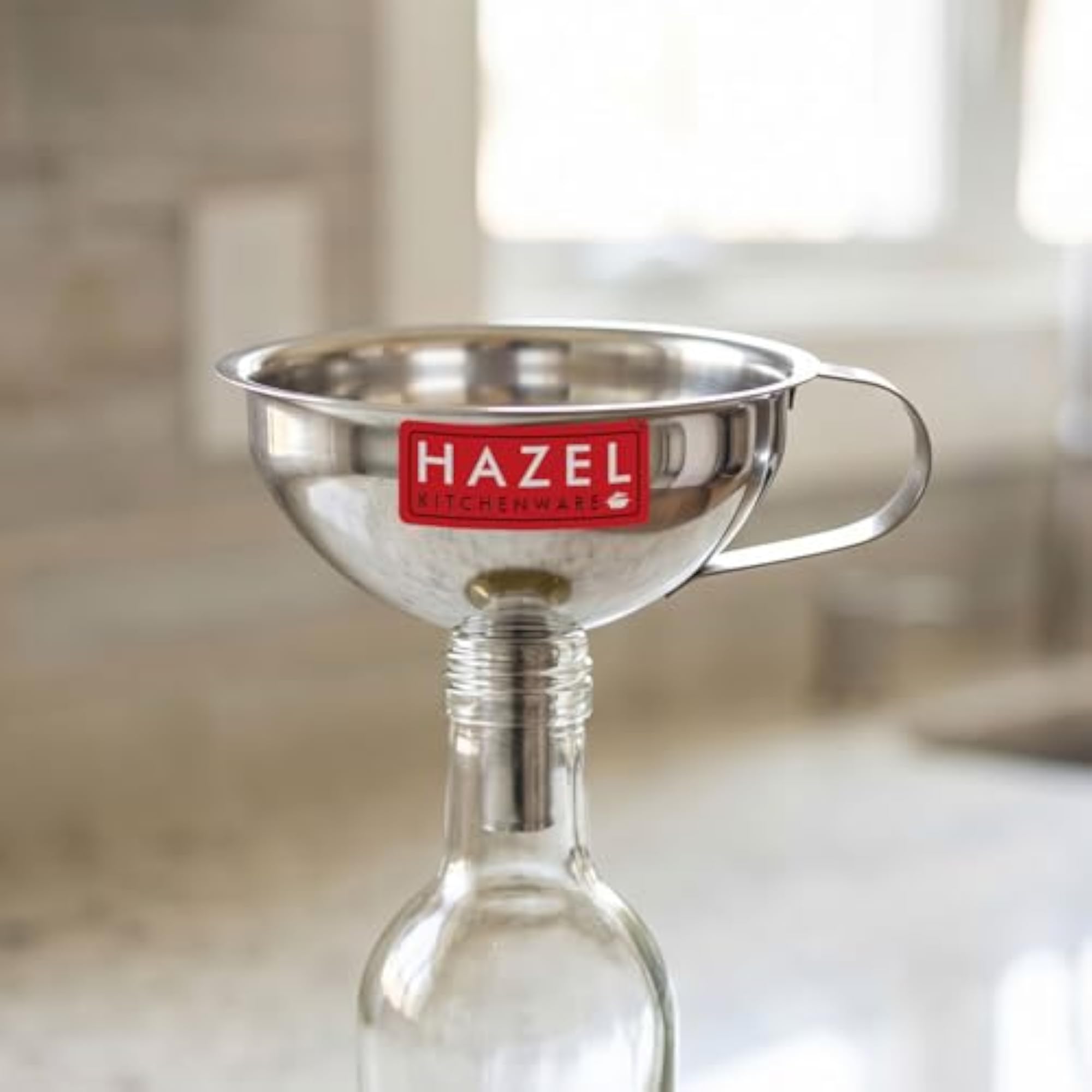 Stainless Steel Funnel with Filter for Kitchen Use