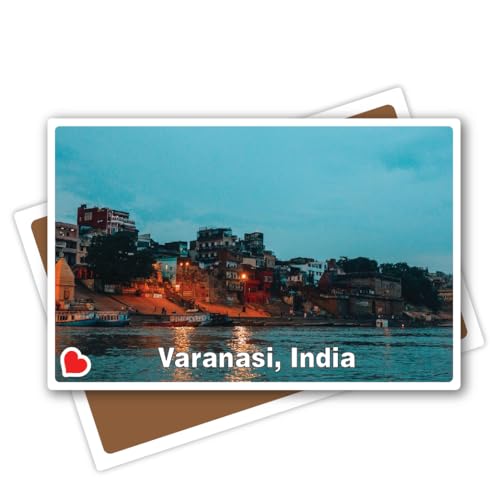 Varanasi India Rectangle Multicolour Fridge Magnets Travel Lovers Souvenir 3x2 inch, 3mm | Kitchen, Home Office Decorative Refrigerator