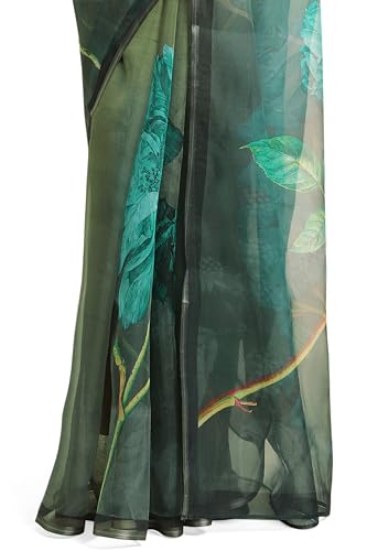 Image of MIRCHI FASHION Saree for Woman Organza Floral Printed | Lightweight Elegant Traditional Sari with Matching Blouse Piece