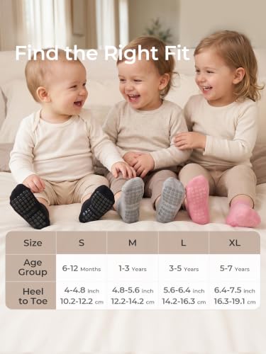 Image of Non-Slip Baby Cotton Ankle Socks with Grippers for Toddler Walking
