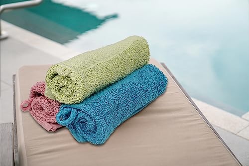 Zuperia Premium Bath Mitts - 100% Cotton (6X9 Inches, 12 Pack, Multicolor) European Style Washcloths With Loop thumb #4