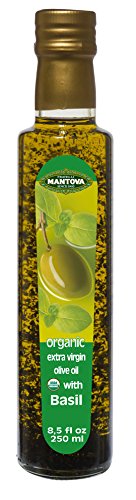 Mantova Basil Organic Flavored Extra Virgin Olive Oil 8.5 Oz, (pack of 2) infused with fresh basil brings the taste of summer to your table any time of the year.