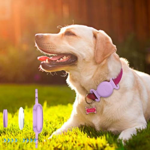 Image of Tobfit Case for Dog Cat Collar, Waterproof Apple Air Tag Protective Holder GPS Tracking Finder for Pet, Silicone Case for Dog Collar Cat Loop Holder Pet Accessories,1 Pack