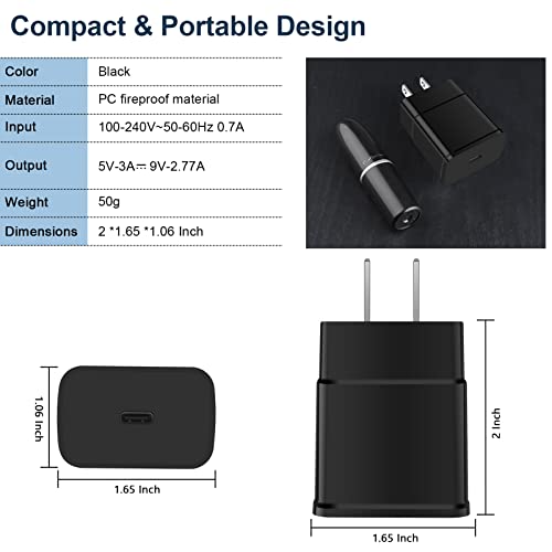 Fast Charger Type C for Moto G Stylus 5G 2024/G 2024/G Power 2024/G Play 2024/G Stylus 2023/2022/G Power 2023/2022/G 5G 2023/G Pure/G Play 2023/2021/Edge/Razr, 25W USB C Wall Charger with 6ft Cable