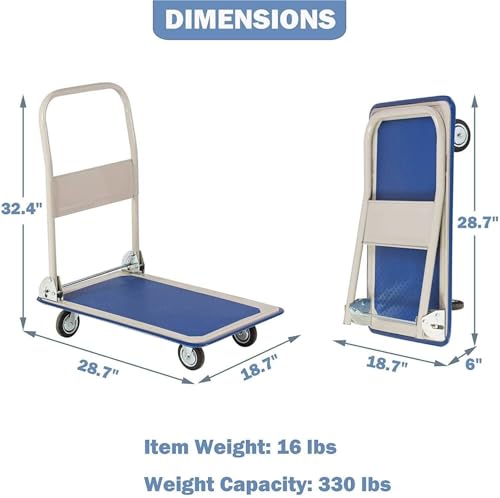 Carretilla plegable de acero para carga hasta 330 lbs miniatura 2