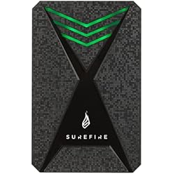 Surefire Gaming Hard Drive 2,5” I 1 TB I Color Negro I Disco Duro Externo HDD I Adaptador USB-C I Windows y MacOSx I Iluminación LED RGB I Velocidad de Lectura hasta 140 MB/s I PC, Playstation y Xbox