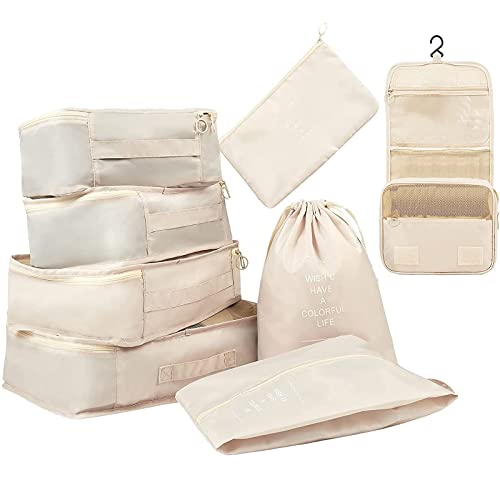 トラベルポーチ 8点セット パッキングオーガナイザー アレンジケース 旅行収納ポーチ 収納力トラベル 衣類収納袋 旅行用品