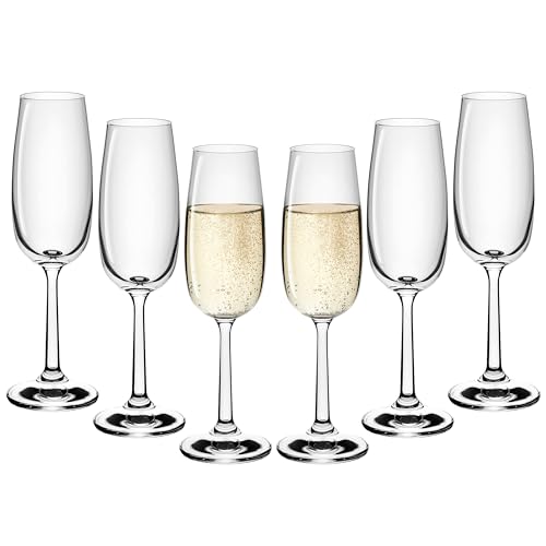 Gerlach 1760 Flow - Lot de 6 flûtes à champagne - 175 ml - Passe au lave-vaisselle - Transparent