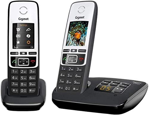 Gigaset C190A DUO - Premium Cordless Home Phone with Answer Machine and Nuisance Call Block - 2 Handsets, Black/Silver