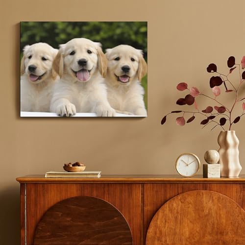 Toile murale Noël Golden Retriever grand soin d'impression