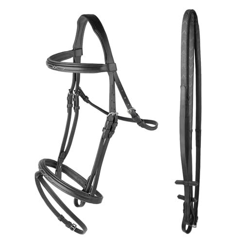 Licol pour chevaux doublure antirésistante en cuir noir taille M