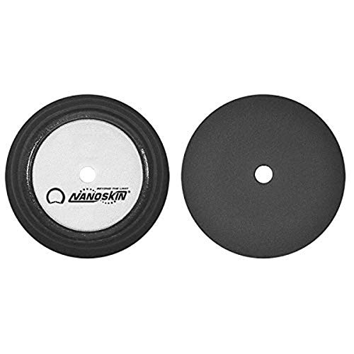 Image of Nanoskin 8 inch Speedy Foam Polishing & Finishing Pad - Eliminates Swirl Marks and Prevents Paint Greying for Cars, Trucks, RVs, Boats, Hot Rod & More | Recessed Loop Backing | Use with Rotary Polisher