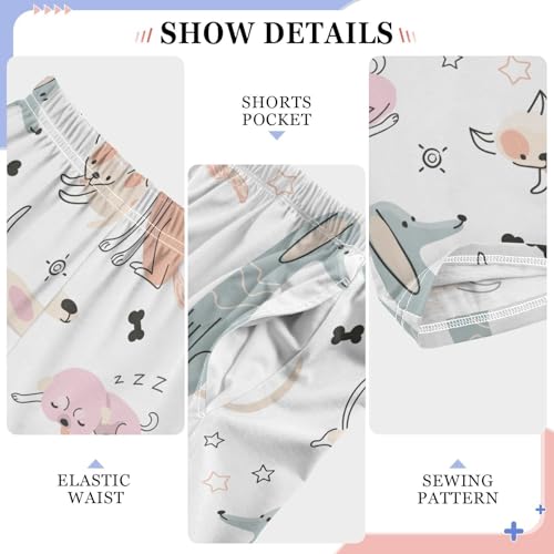 Boys' Pants Cartoon Dachshund Dogs Long Bottoms Jogger Pants Elastic Waist Trousers with Pockets S-XL4