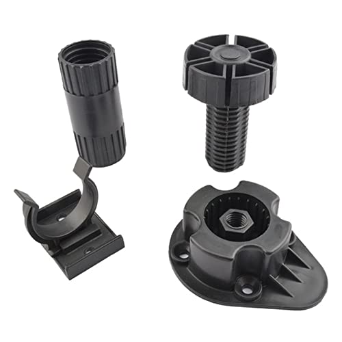 Zócalo de plástico negro con patas ajustables de 15 cm y clips para muebles de cocina 4