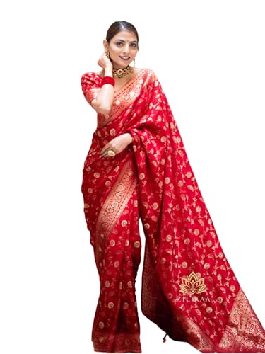 Image of C J Enterprise Women's Pure Kanjivaram Soft Silk Saree Banarasi Style Sarees For Wedding With Blouse Piece (Pari-165)