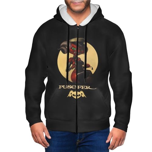 Puscifers Men's Full-Zip with Hood Long Sleeve Drawstring Sweatshirt Fall Clothes With Pocket