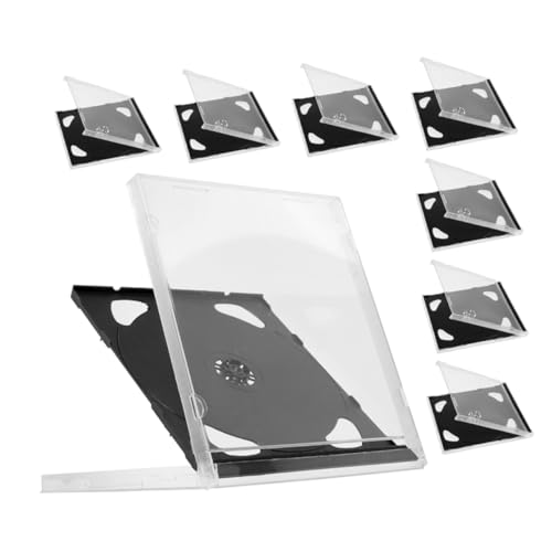 KALLORY 8Pcs CD Storage Box Durable Disc Holder Case for Dvds and Game Discs Lightweight and Compact Design for and Organization