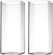 Healeved 2 Peças De Copo De Vidro Quadrado Copos Copos De Bebida De Coquetel Copos De Uísque Água Vinho Cerveja Suco Copo Caneca De Café Vidraria Para Festa De Cozinha Bebida