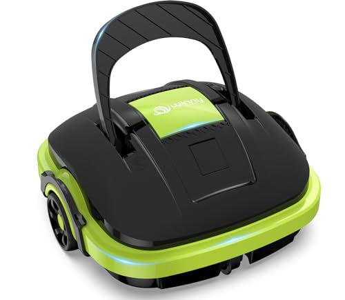 Cordless Robotic Pool Cleaner, Automatic Pool Vacuum with Powerful Suction，60 Mins Runtime,Self-Parking, Dual-Motor, Ideal for Flat Above Ground Pools up to 525 Sq.ft -Winny 200