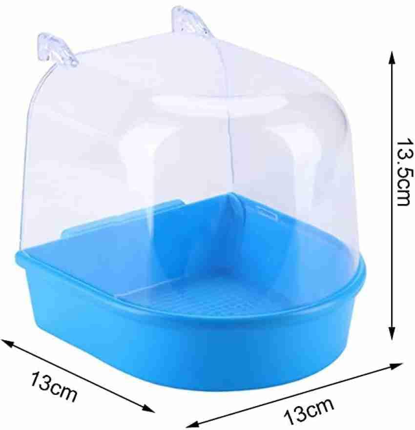 Plastic Birds Bath Tub for Birds Cage Small Birds Bathing Box (Color May Vary) by Pet & Vet. (Blue& White). 2