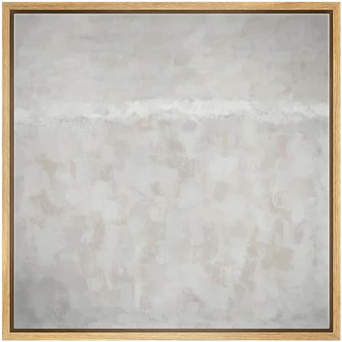 SIGNWIN Framed Canvas Print Wall Art Geometric Gray White Stripe