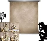 Kate 1,5x2,2m Foto Hintergrund Hellbraun Fotohintergrund Mikrofaser Foto Kulisse für Fotografie Verschwommene abstrakte antiken Hintergrund