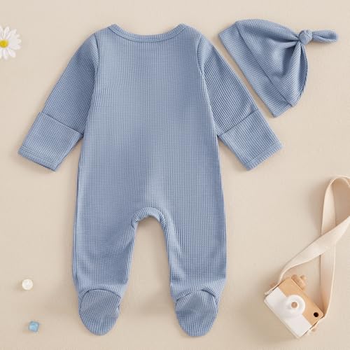 Newborn Baby Boy Fall Winter Outfit Clothes Knit Jumpsuit Romper Newborn Coming Home Outfit for Baby Boy3