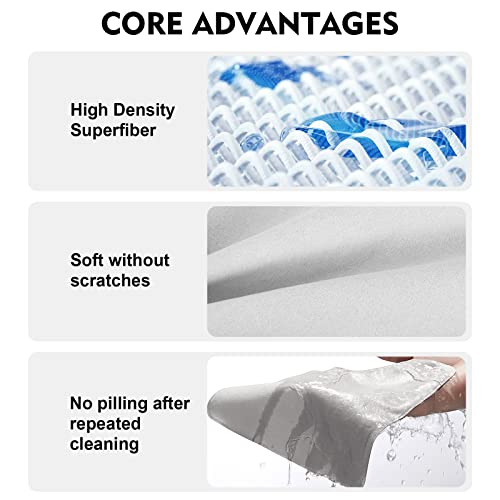 2er Pack Poliertücher aus Mikrofaser,Display Reinigungstücher zur Display Reinigung von Kameras, Monitoren, Tablets und Smartphones,Reinigungstücher Kompatibel mit Apple Display -(16 x 16 cm)