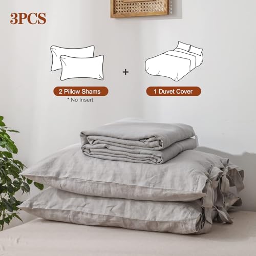Lin belge authentique pour cette parure de lit Simple&Opulence King size gris clair - 6