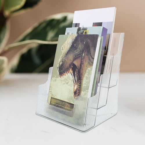 Présentoir de bureau en acrylique transparent vertical pour documents et brochures - 2