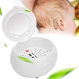 【Seguridad y salud】 Diseño de seguridad de protección contra fugas UV, limpieza y secado para su audífono. Dando la tranquilidad de que el dispositivo auditivo está limpio para usar en todo momento. (No seque más de 12 horas al día. Un botón para abrir la tapa, fácil de operar).