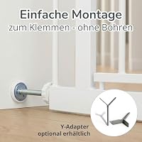 BRONEA Cleo Treppenschutzgitter ohne Bohren | Kinderschutzgitter Tür & Treppe 82-89 cm | Auto-Close | 3-Schritt-Sicherung | beidseitig öffnend | verlängerbar bis 165 cm – Ansicht 3