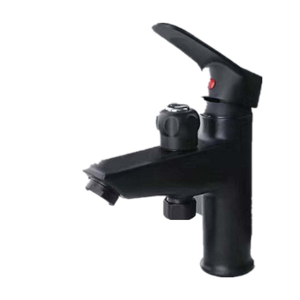 Robinet De Salle De Bain Brosse Salle De Bains Matériaux De Construction Quincaillerie Lavabo Monotrou Cuivre Bouton À Double Usage Douche Externe Robinet Lavabo Chaud Et Froid Noir
