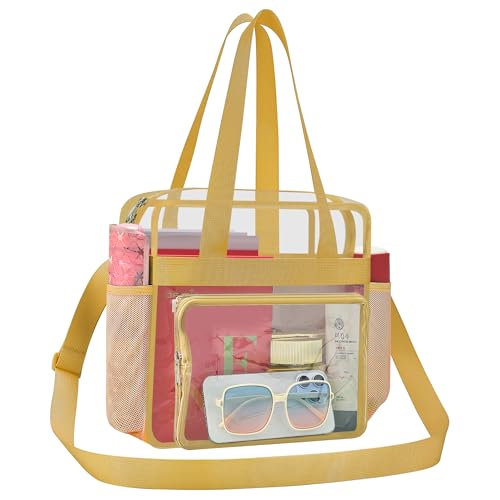 Image of Busiuw Clear Bag for Stadium Events, Stadium Approved 12x12x6 Clear Tote Bag for Sport Fan, Work Concert Travel