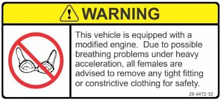 Slap-Art Warning This Vehicle is Equipped with Modified Engine Funny Joke JDM Vinyl Decals Bumper Stickers