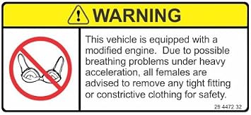 Slap-Art Warning This Vehicle is Equipped with Modified Engine Funny Joke JDM Vinyl Decals Bumper Stickers
