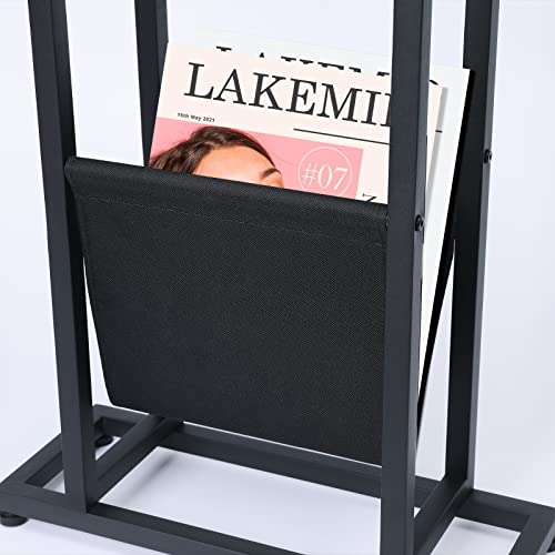 Lakemid Side Table With Storage Set Of 2 - Small Sofa Table Narrow End Table With Metal Frame For Living Room Bedroom Small Spaces (Black) #TOP7