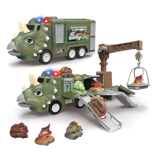 Dinosaur Truck with Cars & Lights