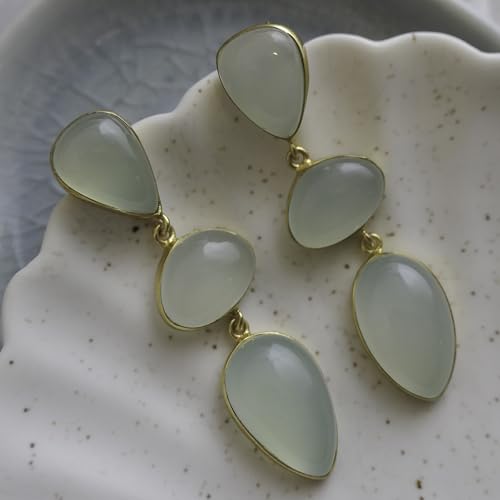 Calcédoine aqua boucles d'oreilles le cadeau d'anniversaire idéal - 5
