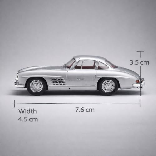Image of Wizplex Bburago Official Licensed Mercedes-Benz 300 SL 1954 1:64 Scale Die Cast Metal Toy Car with Opening Front Doors - Collectible Miniature Model for Display and Gifting, Ages 3 and Up